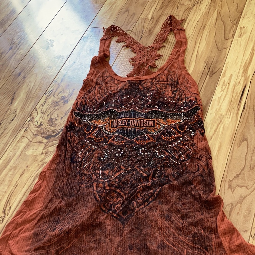 Harley Davidson tank top sz S woman’s burnt orange